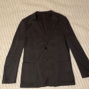 Uniqlo unstructured knit blazer - dark grey - large